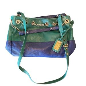 Badgley Mischka Embellished Leather Shoulder Bag